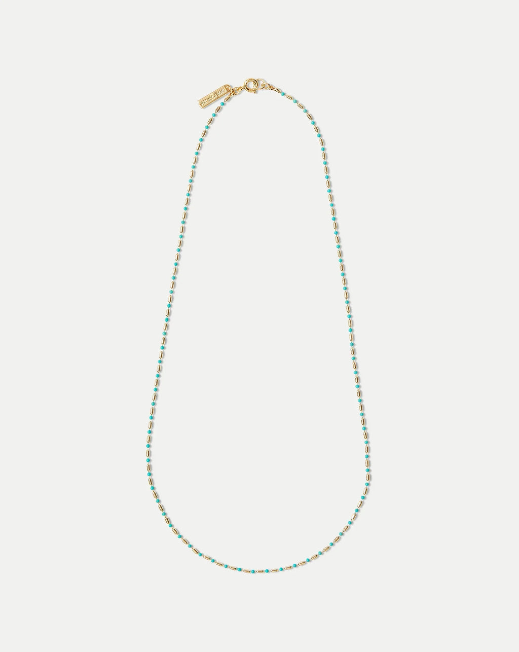 Long Enamel Bead Chain Necklace