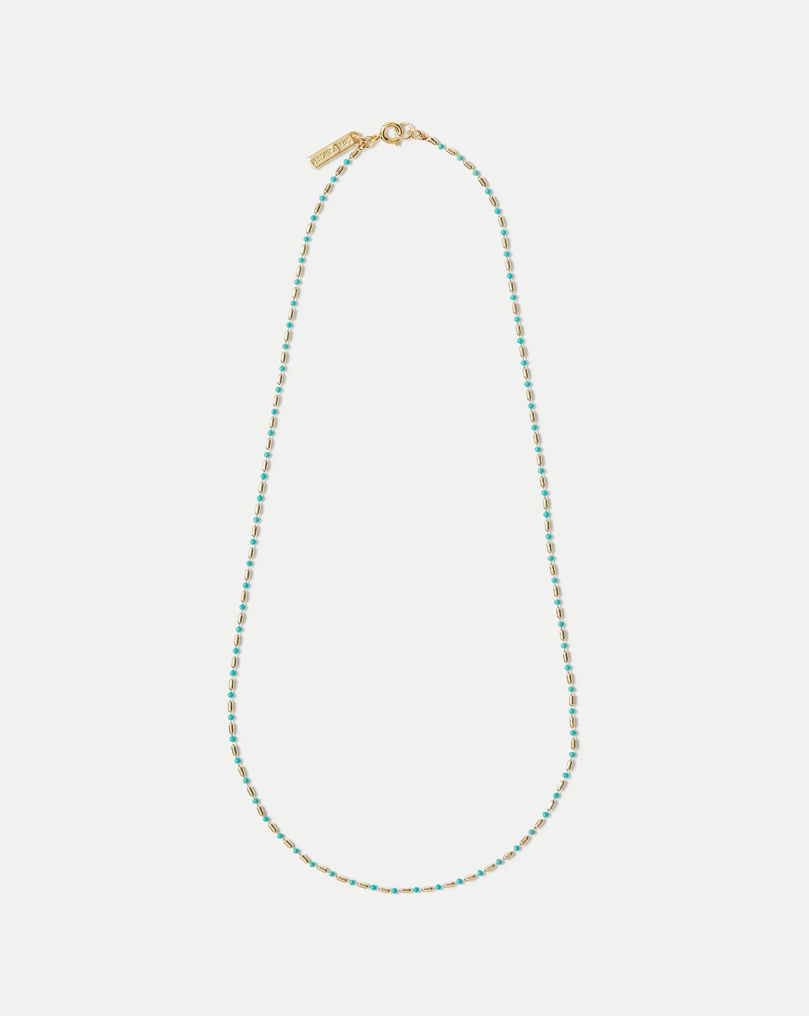 Long Enamel Bead Chain Necklace