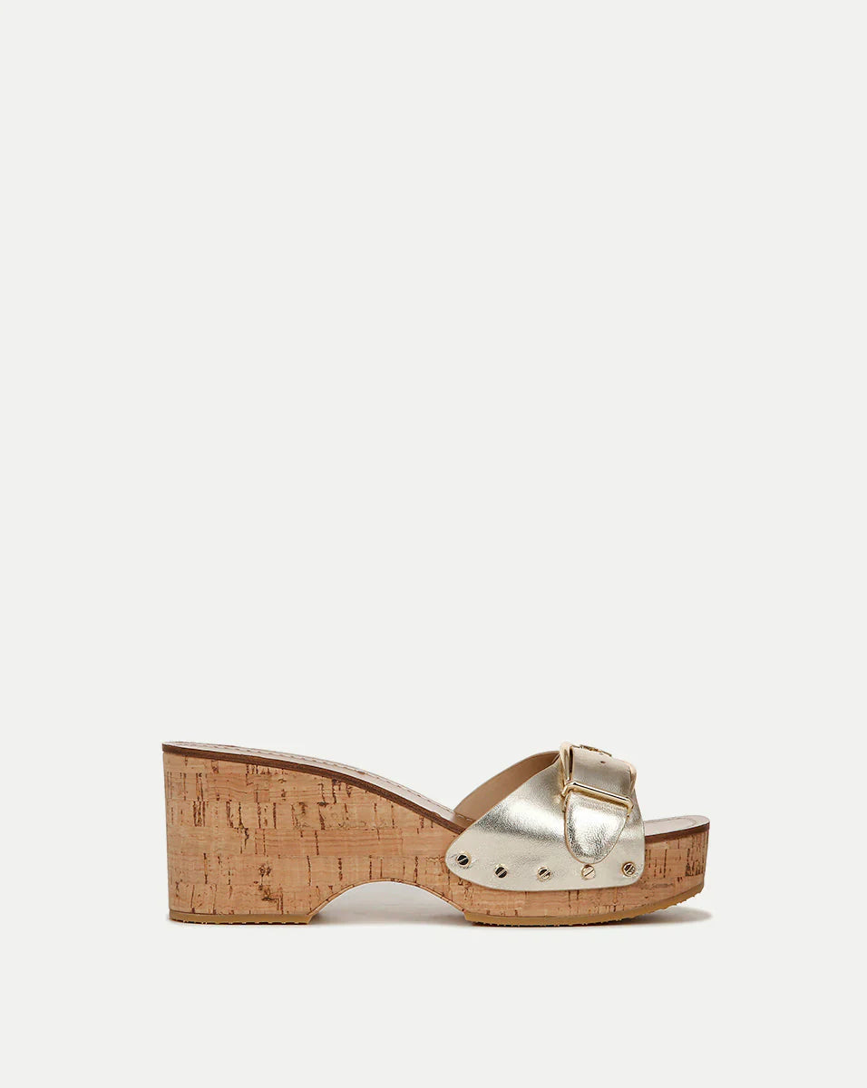 Dallas Metallic Leather Buckle Sandal