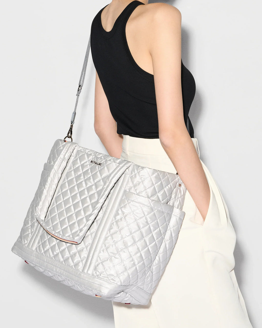 Oyster Metallic Large Empire Tote