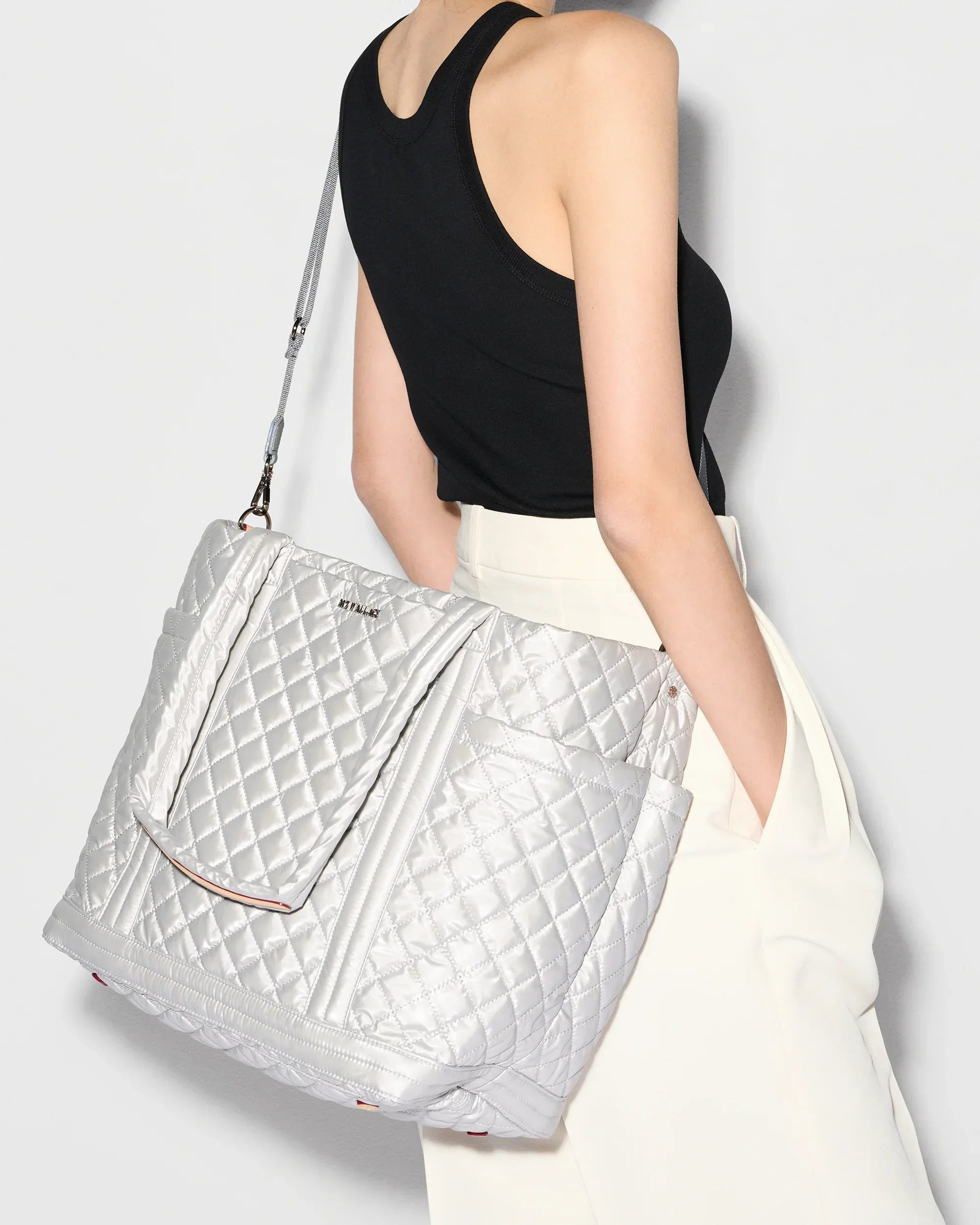 Oyster Metallic Large Empire Tote