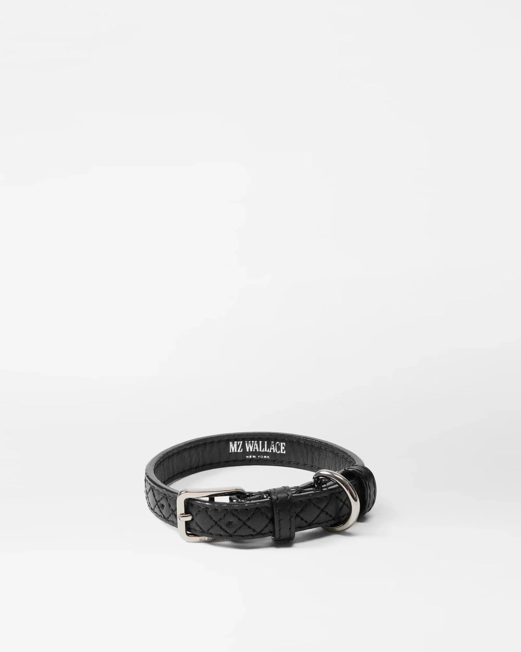 Black Leather Small MZW Dog Collar