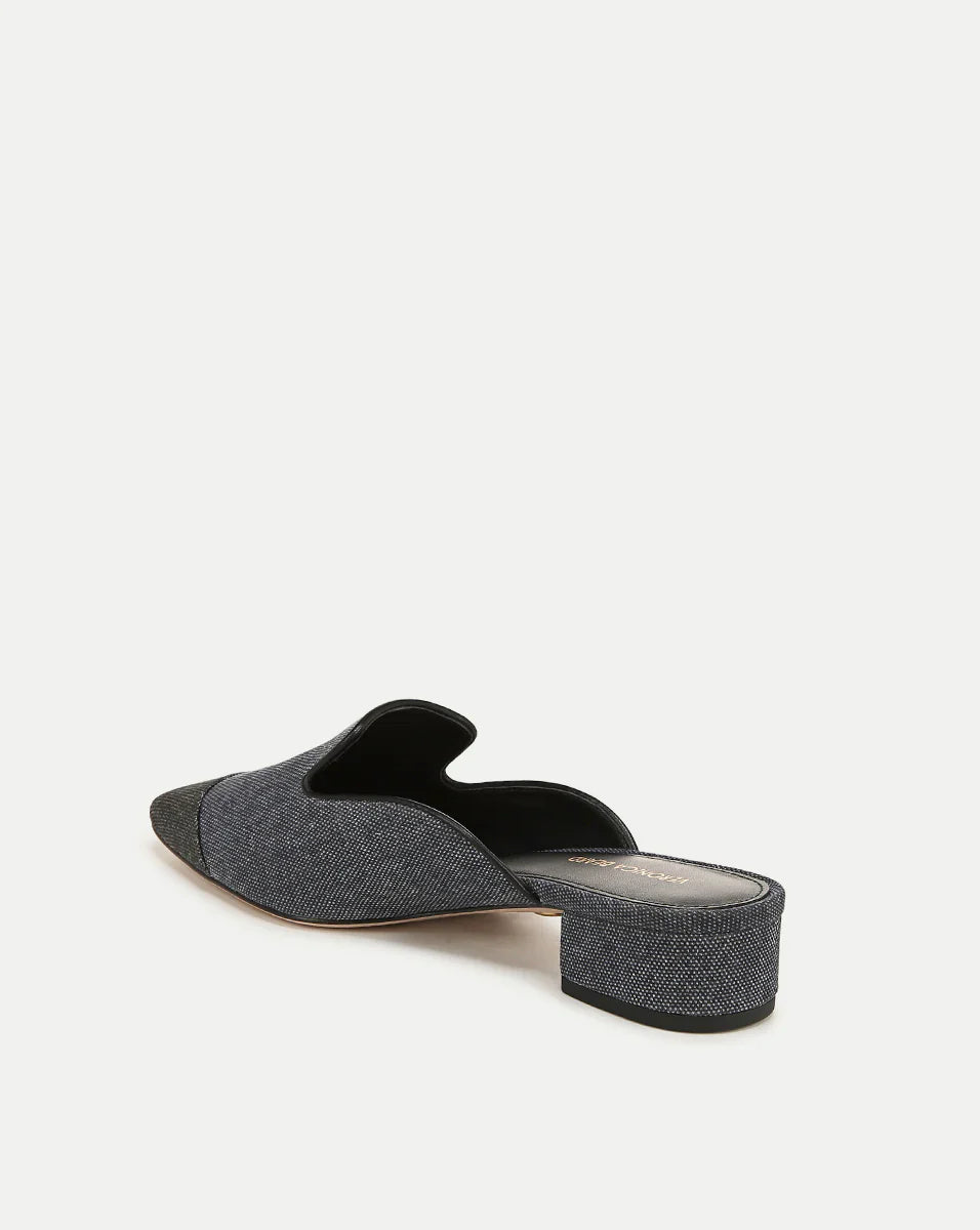 Cecile Denim Cap-Toe Mule