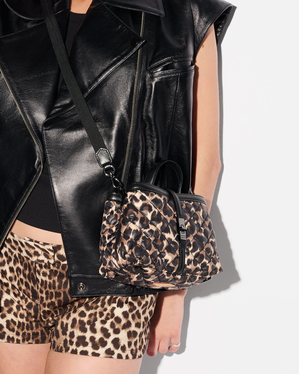 Leopard Mini Astor Top Handle