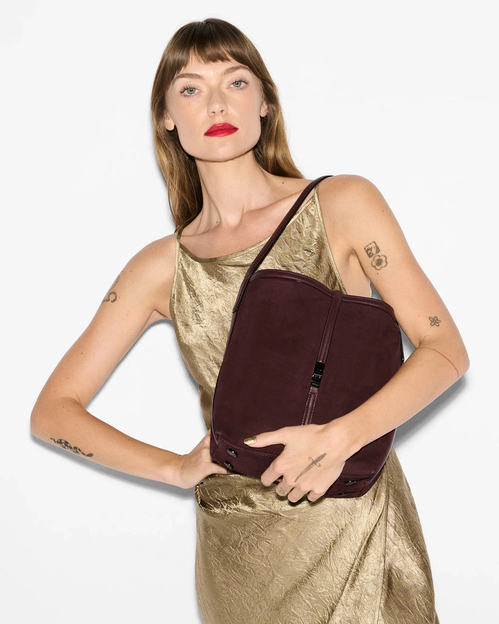 Wine Nubuck Small Astor Hobo