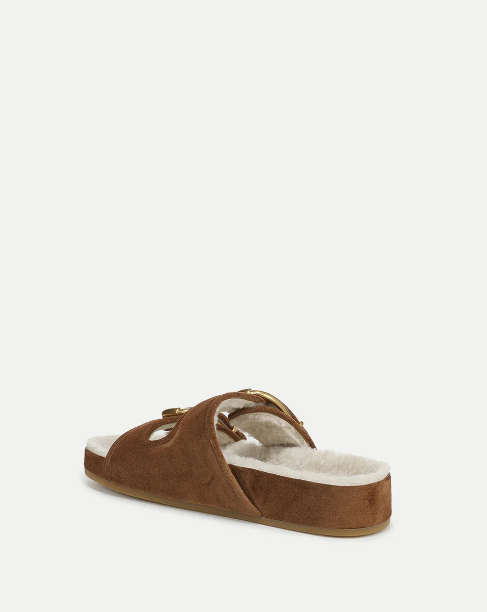 Prue Shearling Buckle Sandal