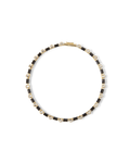 Black Enamel and Crystal Barrel Necklace