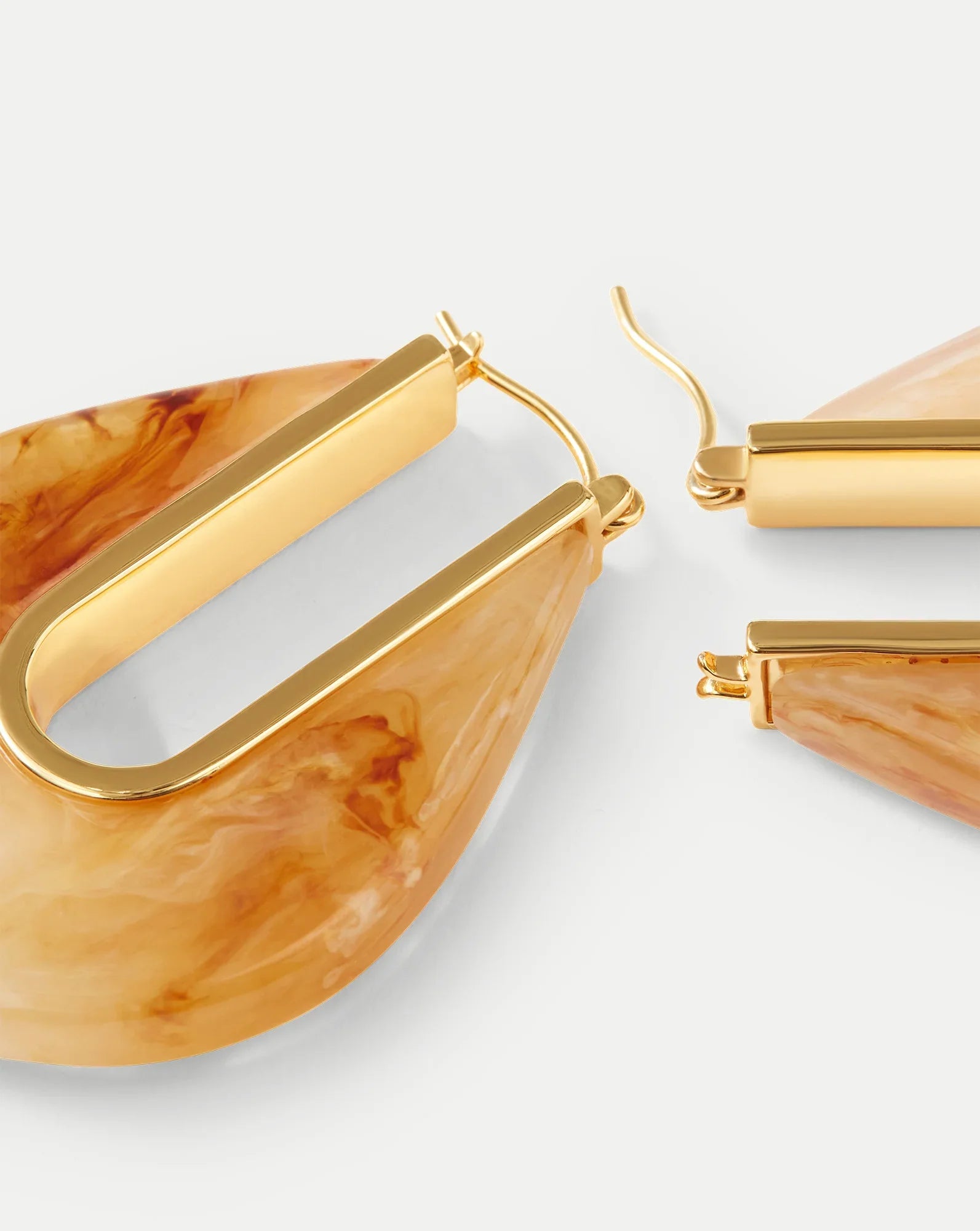 Resin Drop Hoop Earrings