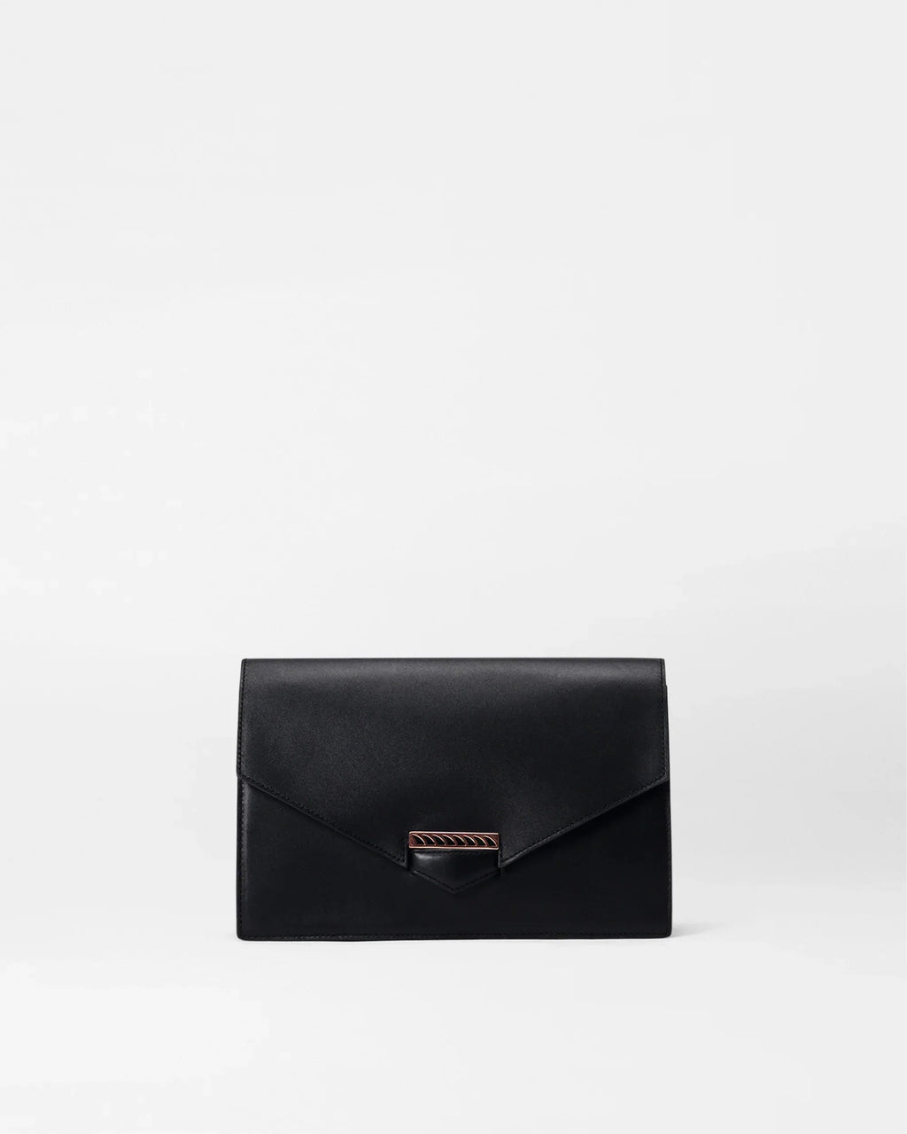 Dezso Black Leather Finn Clutch