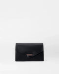 Dezso Black Leather Finn Clutch