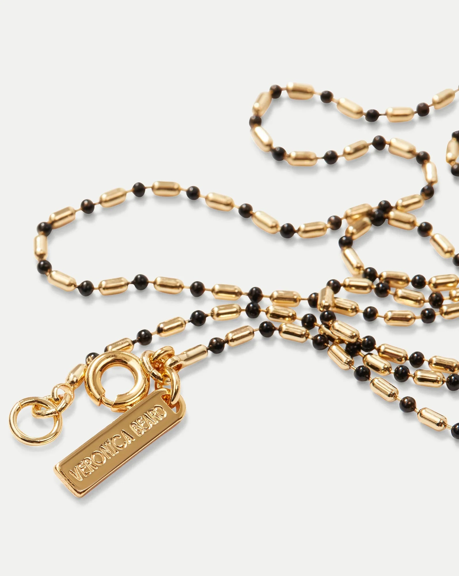 Long Enamel Bead Chain Necklace
