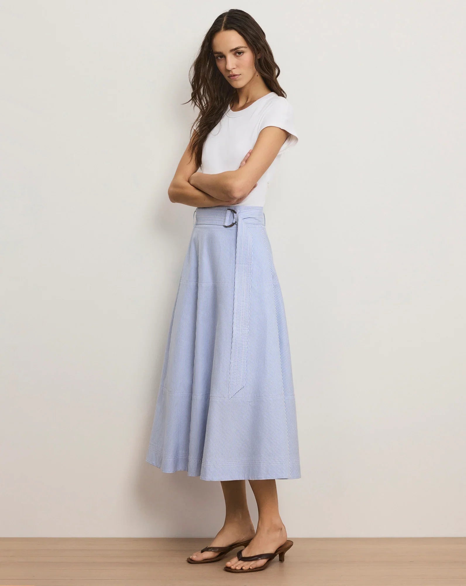 Belmar Mixed-Media Midi Dress