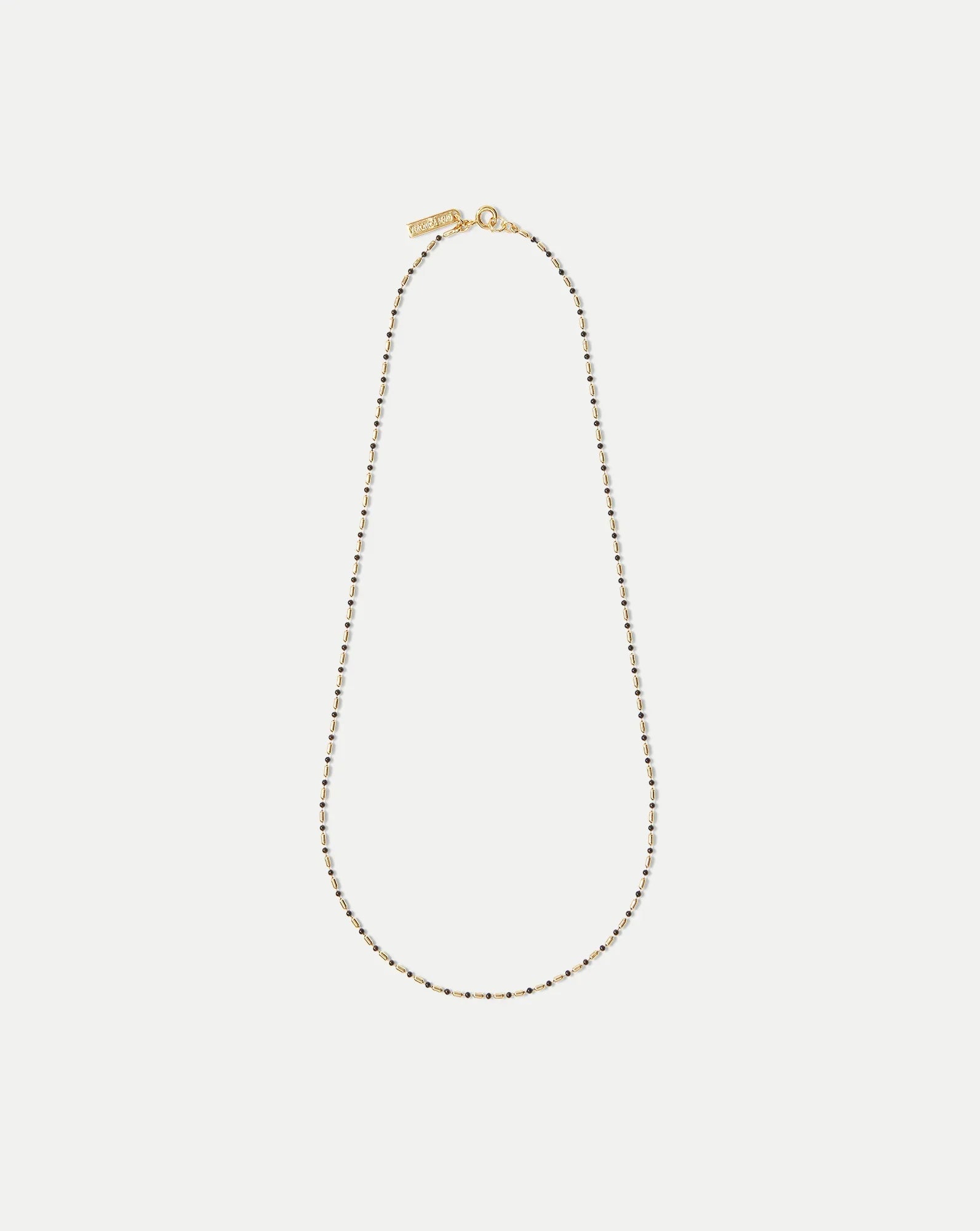 Long Enamel Bead Chain Necklace