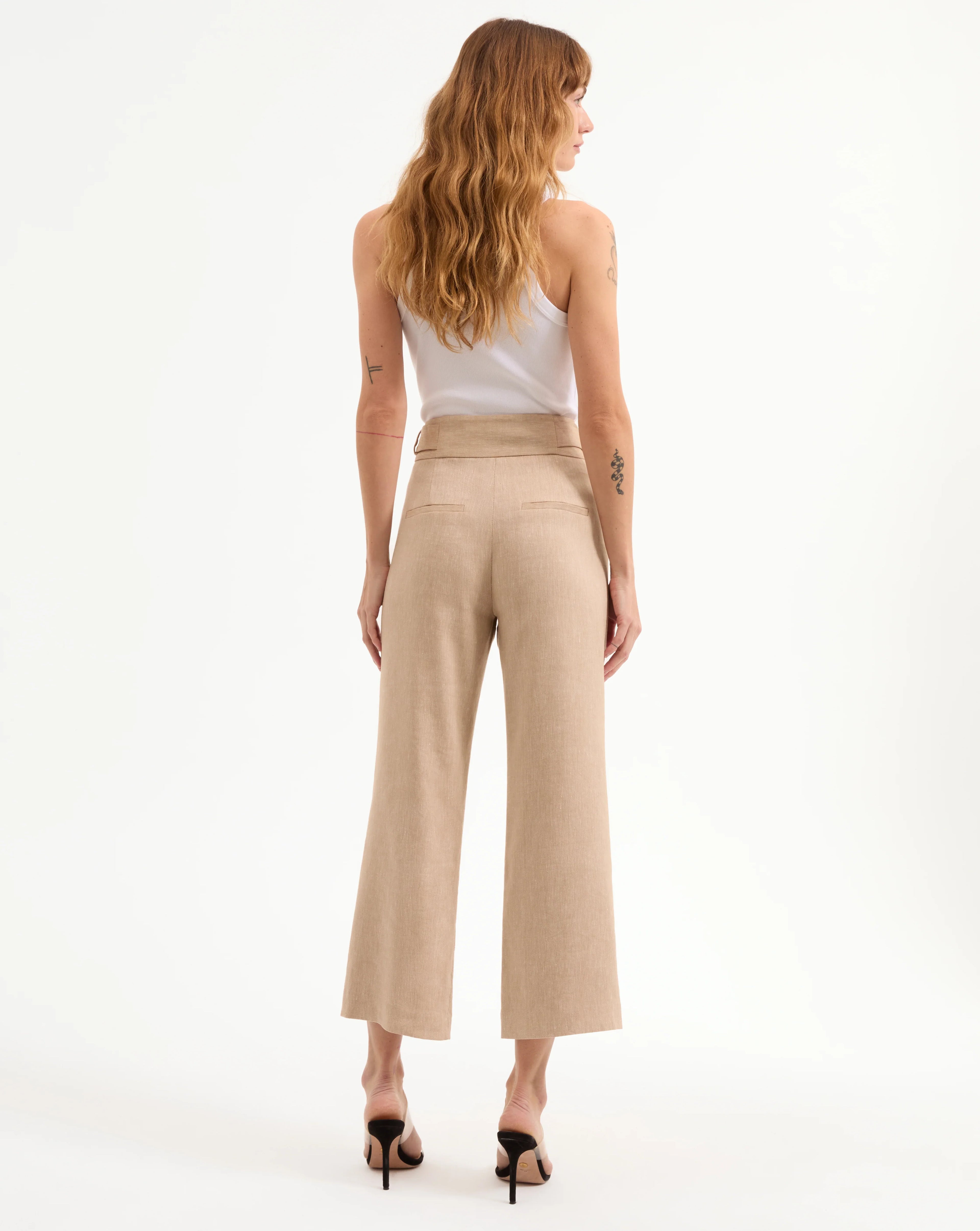 Aubrie Cropped Wide-Leg Pant