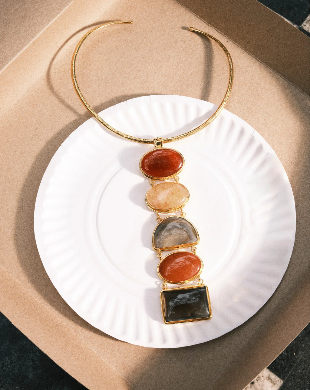 Torque Semi-Precious Stone Necklace