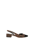 Cecile Plaid Cap-Toe Slingback