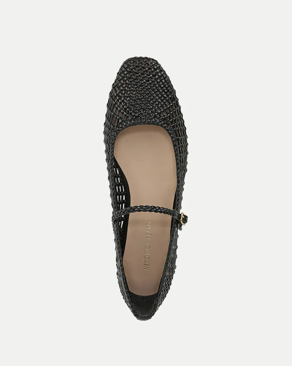 Ellie Woven-Leather Flat