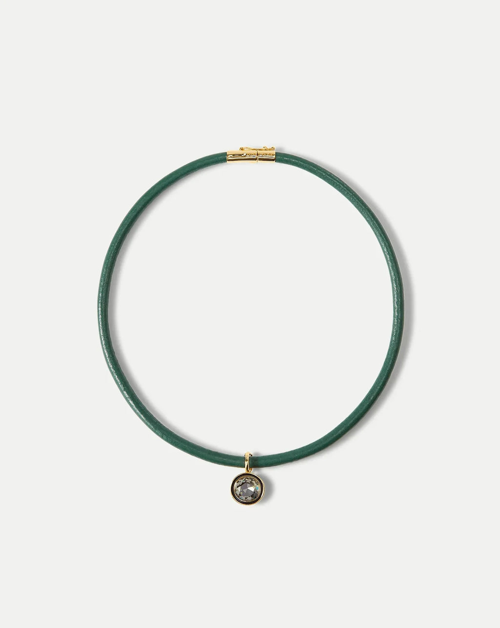 Green Leather Pendant Necklace