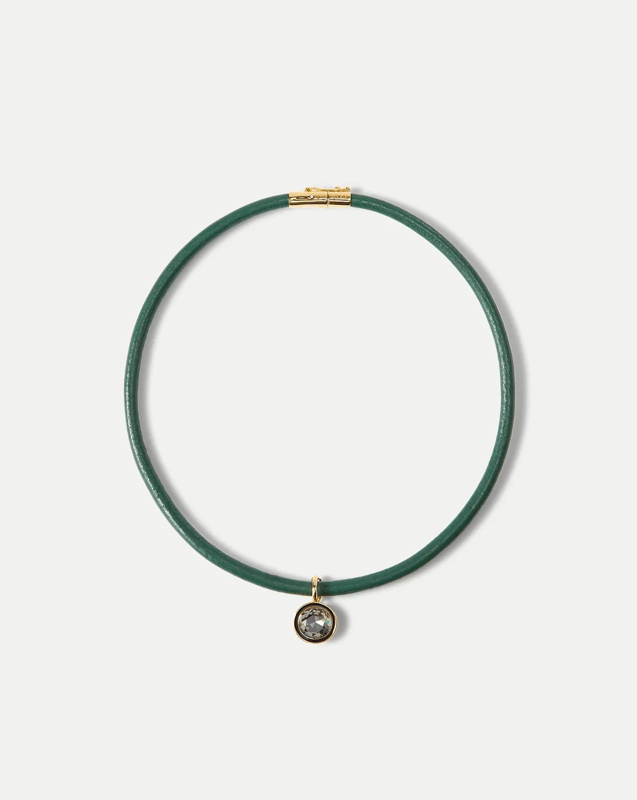 Green Leather Pendant Necklace