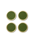 Croc-Embossed Leather Coaster Set
