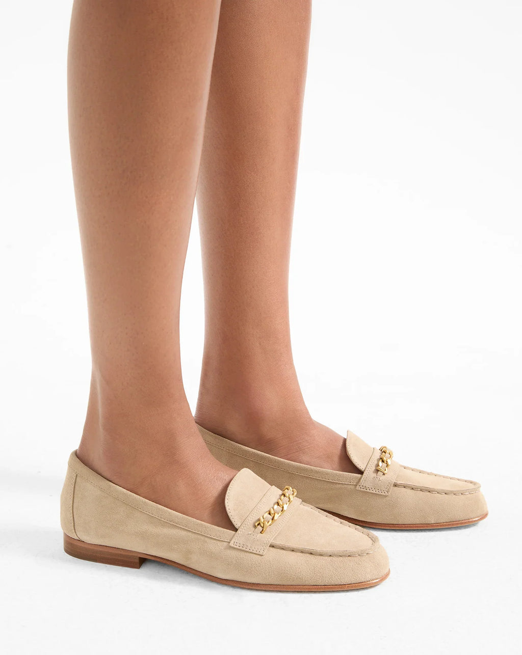 Penny Suede Chain-Link Loafer