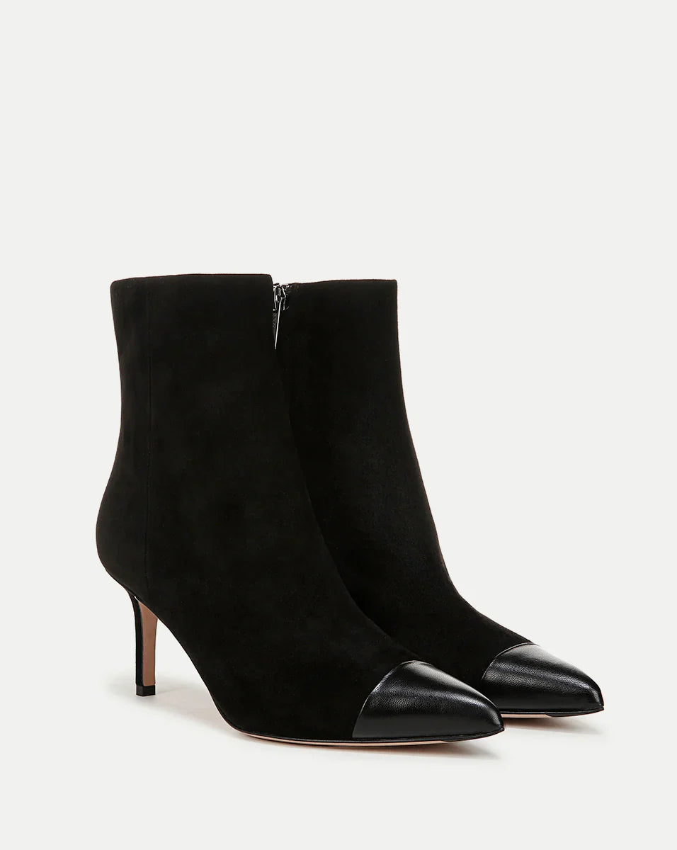 Lisa Cap-Toe Mid-Heel Bootie