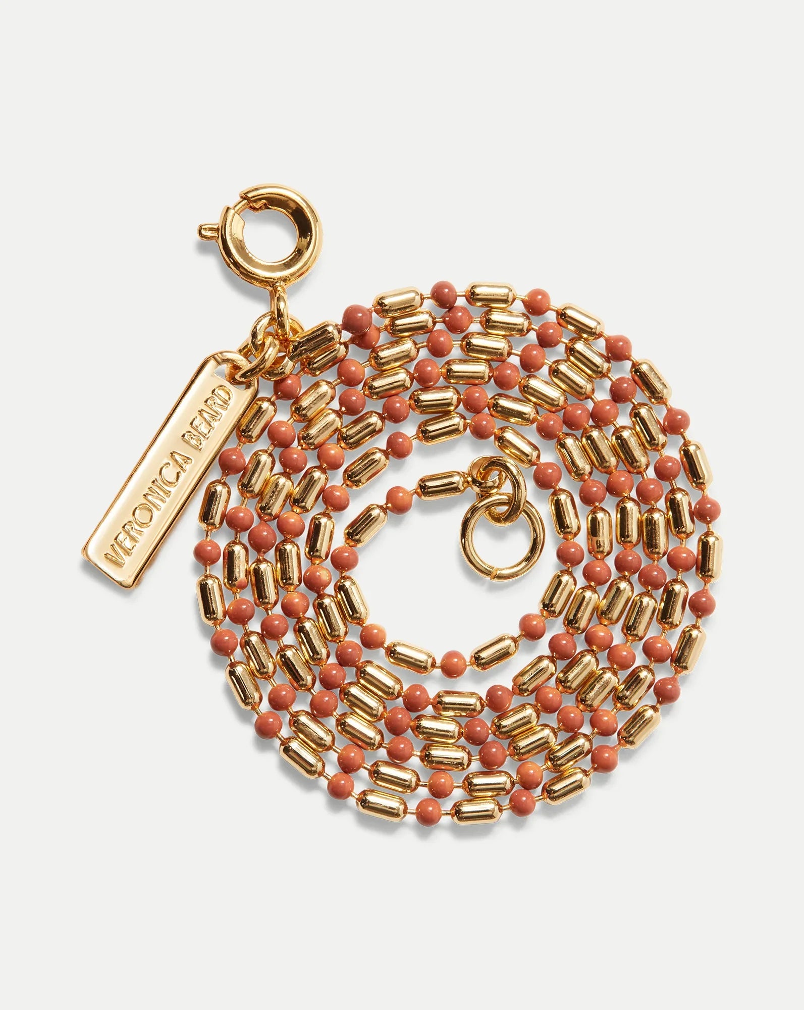 Long Enamel Bead Chain Necklace