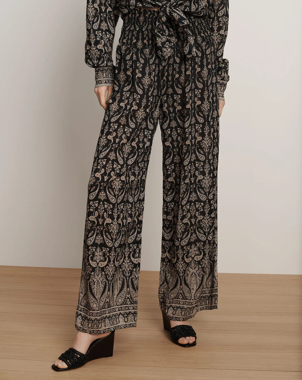 Callaway Smocked Wide-Leg Pant