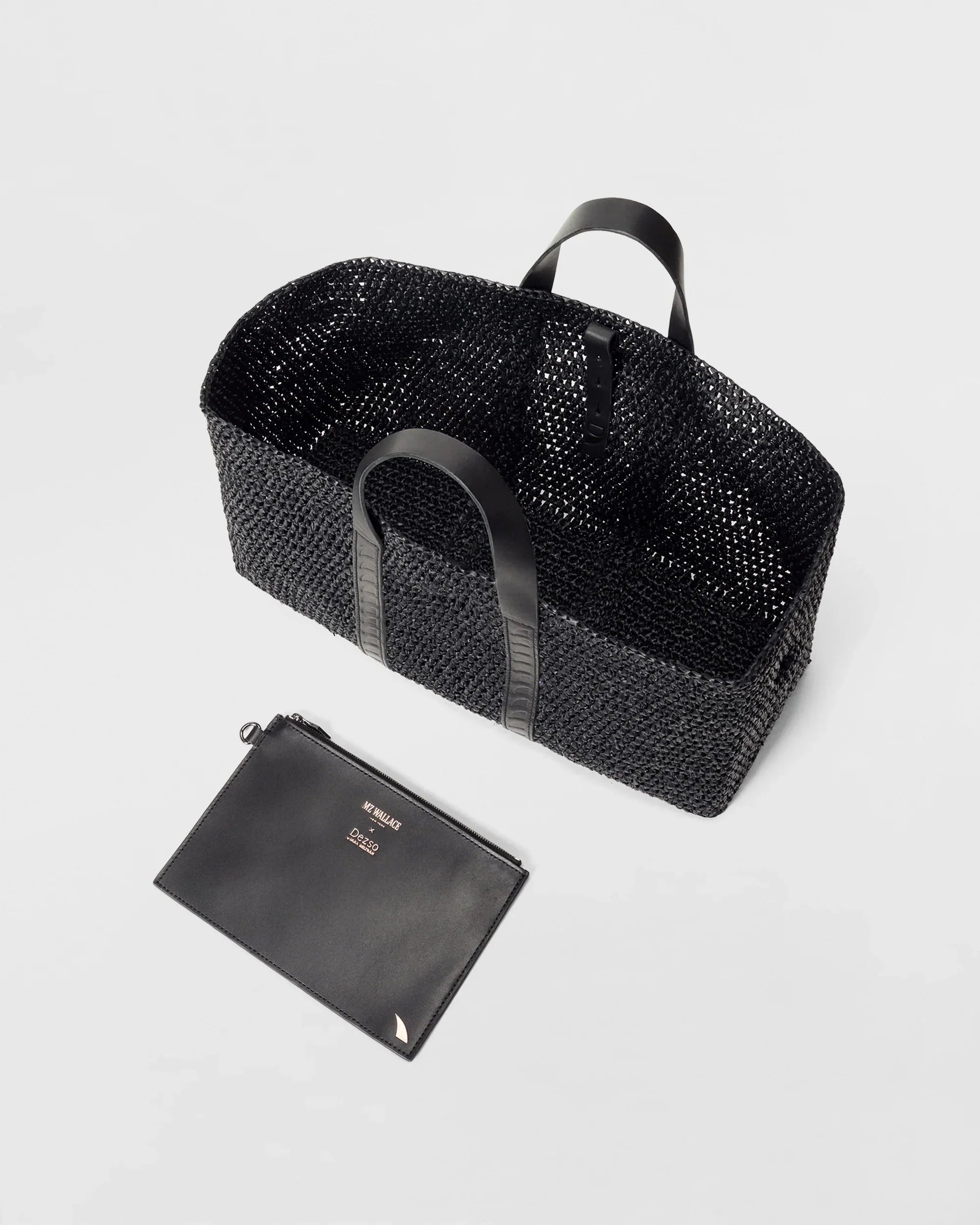 Dezso Black Crochet Finn Crochet Tote