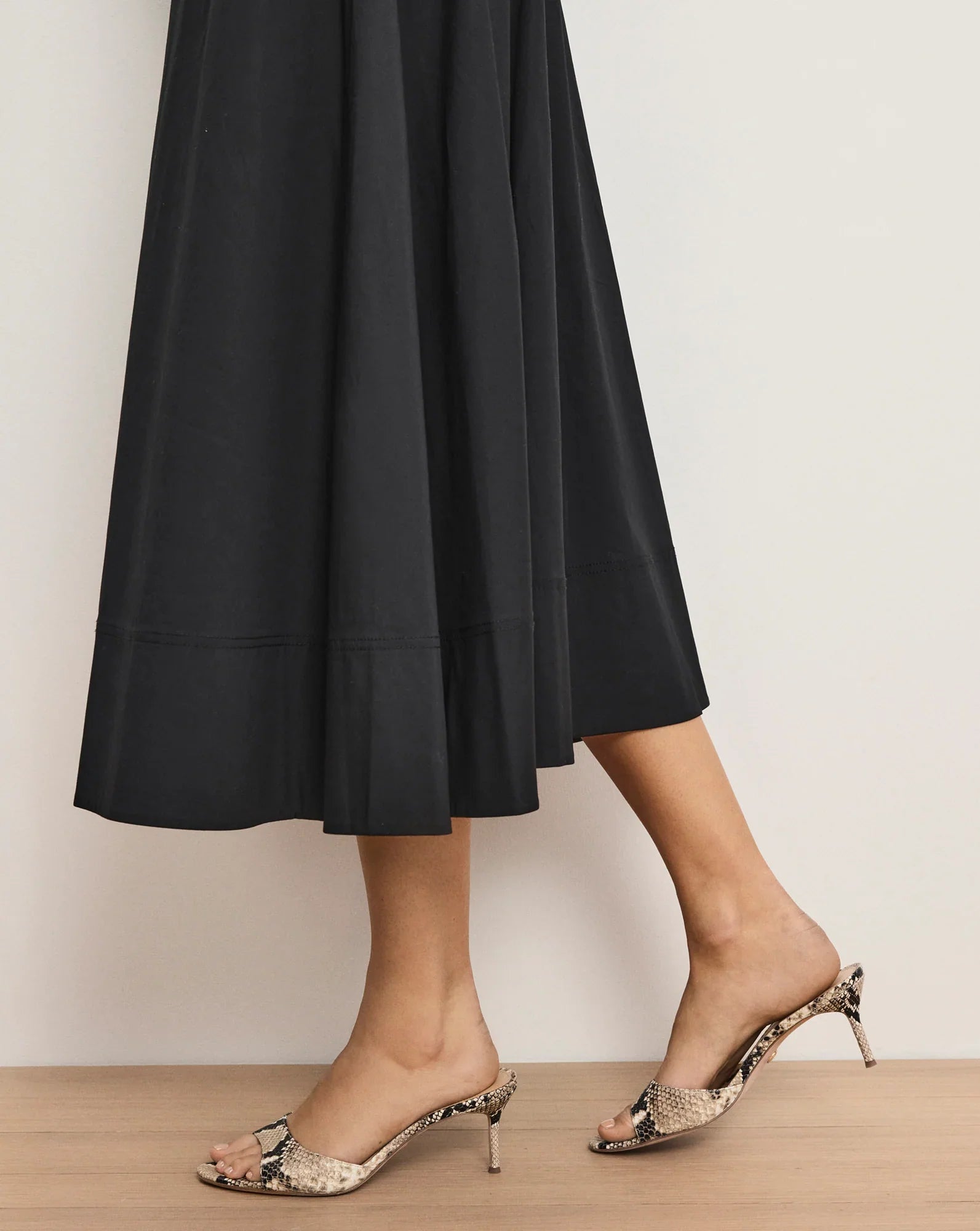Tia Leather Kitten-Heel Sandal