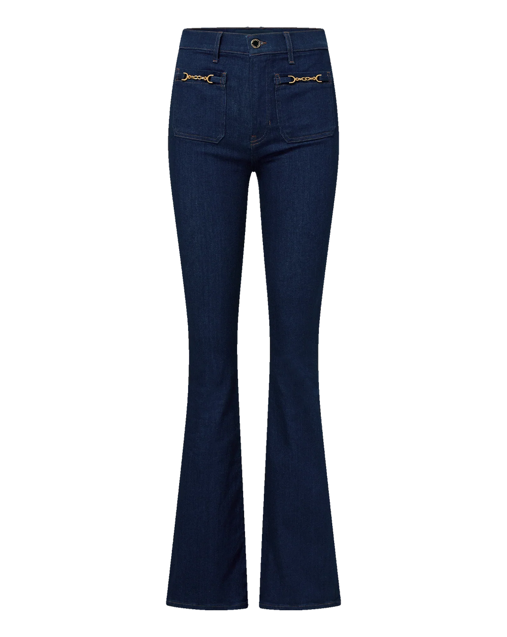 Beverly Chain-Pocket Skinny-Flare Jean