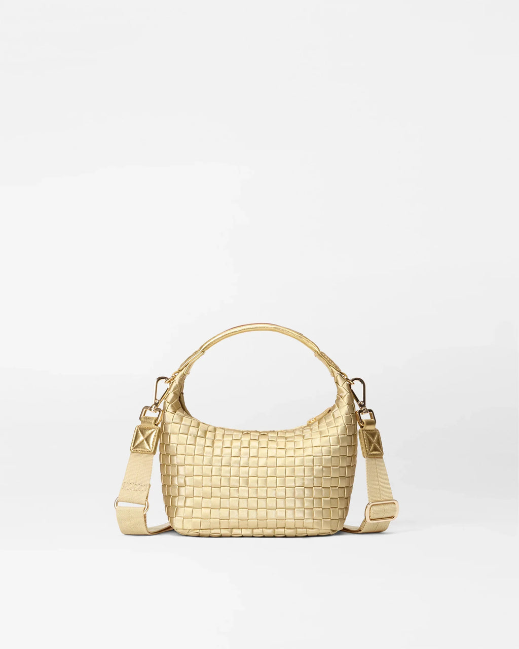 Light Gold Pearl Mini Woven Hobo