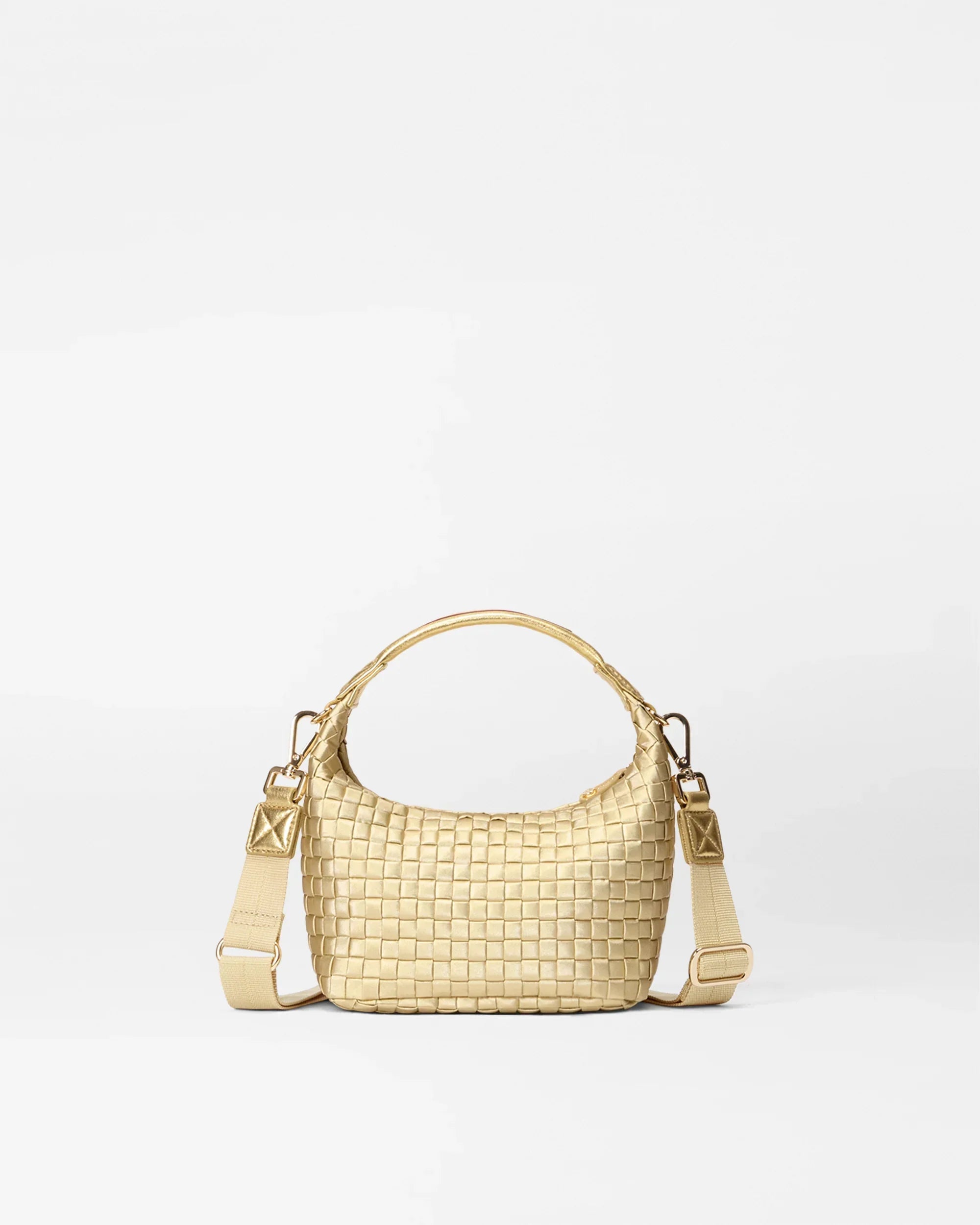 Light Gold Pearl Mini Woven Hobo