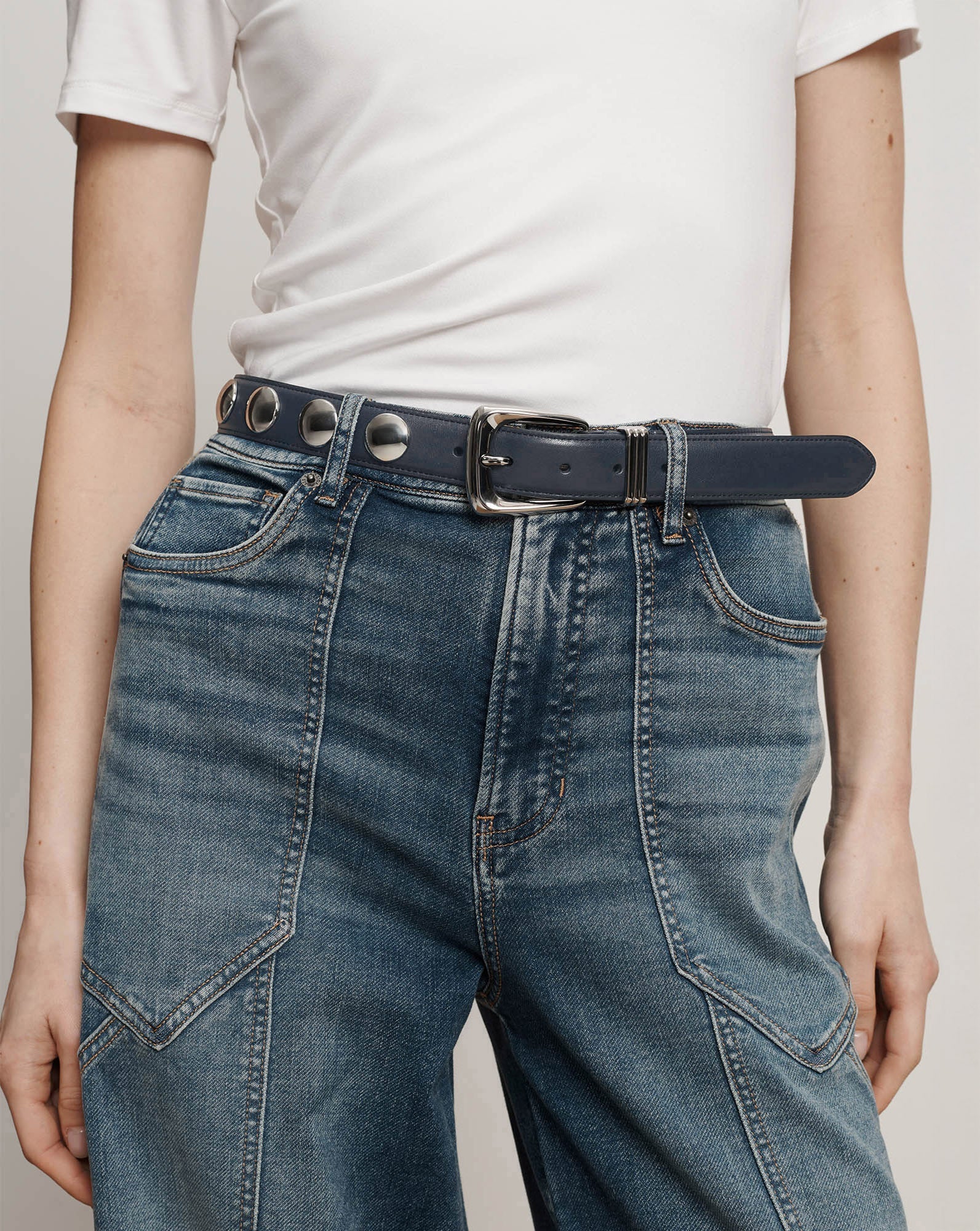 Arch Studded Leather Belt