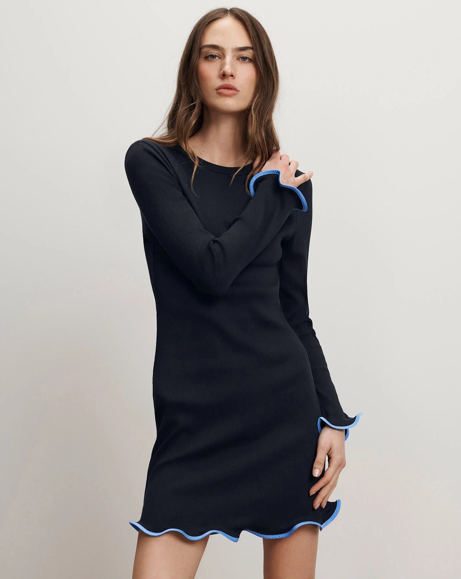 Baranova Ruffle-Trim Mini Dress