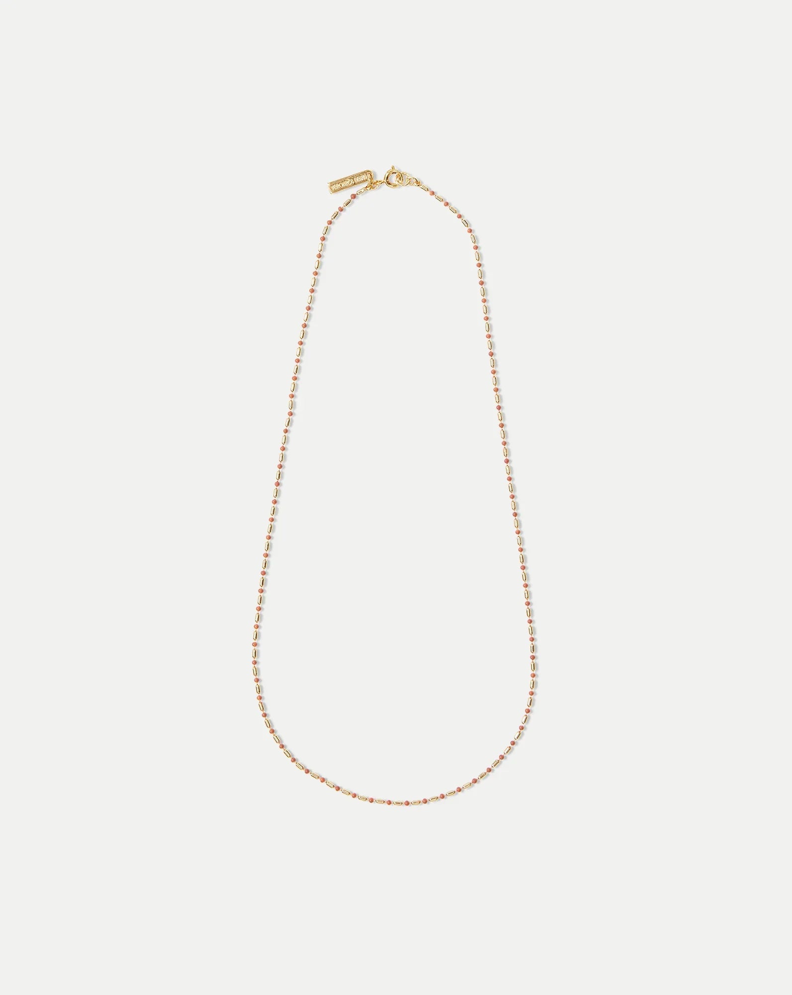 Long Enamel Bead Chain Necklace