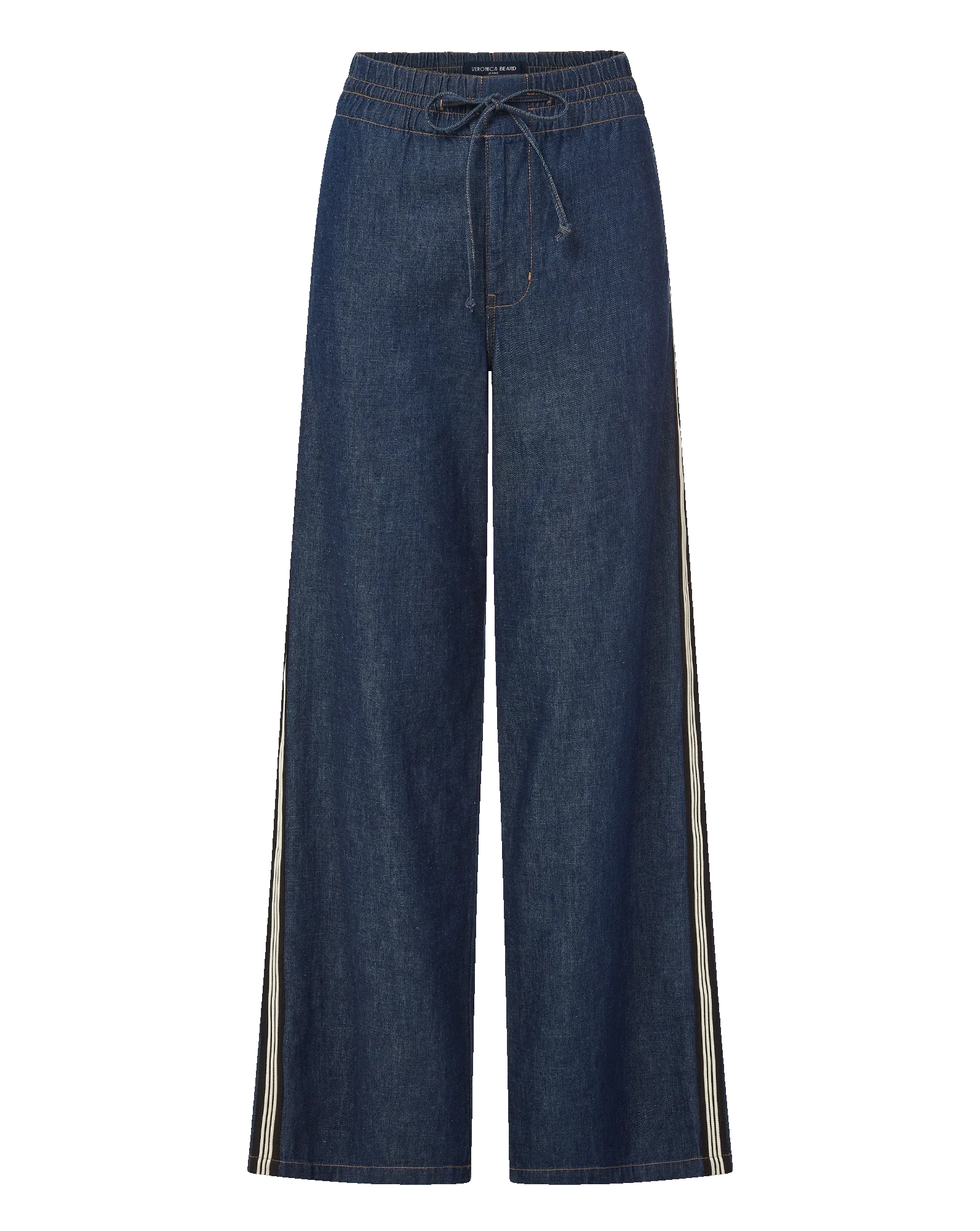 Taylor Track-Stripe Wide-Leg Jean