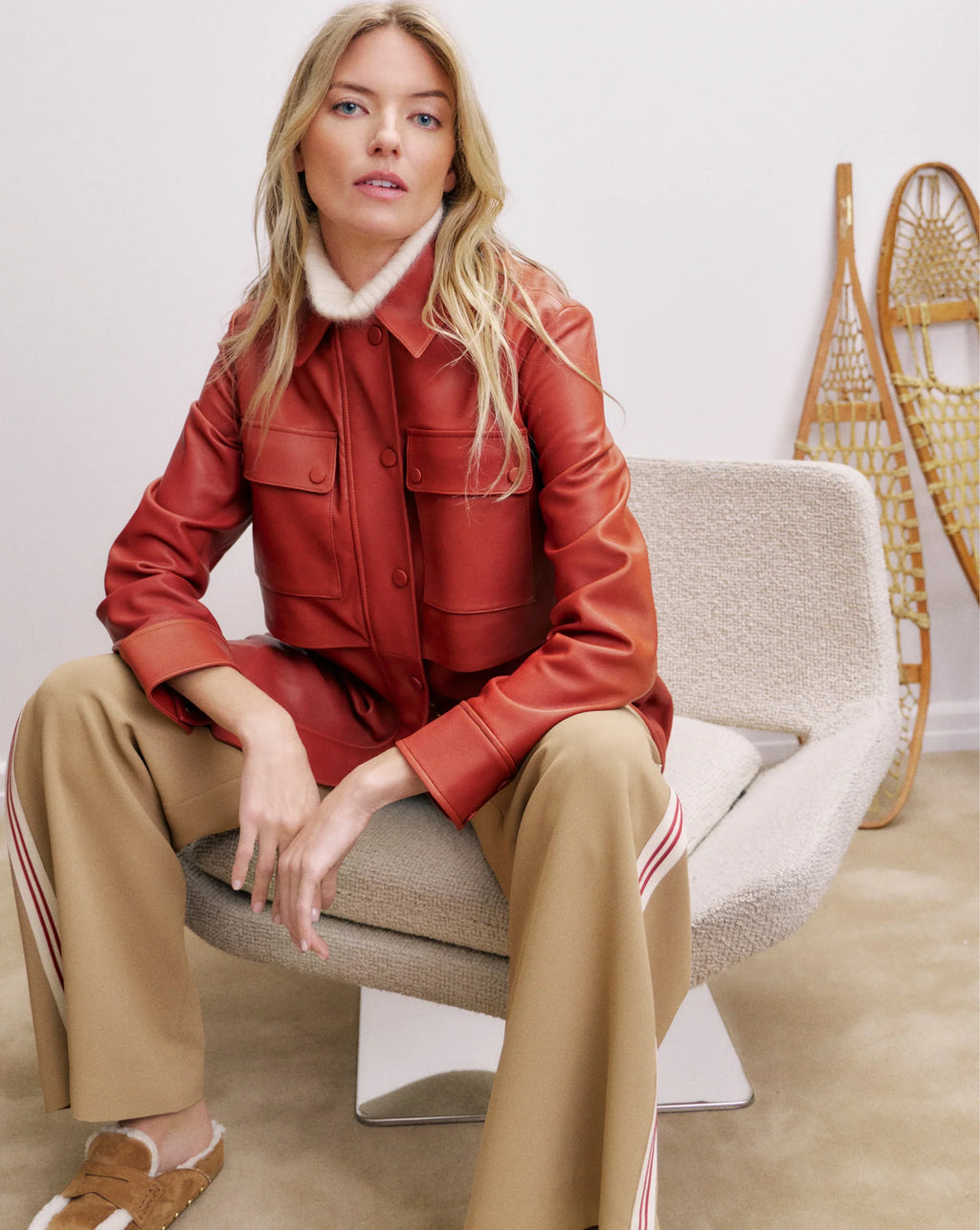 Liora Leather Utility Dickey Coat