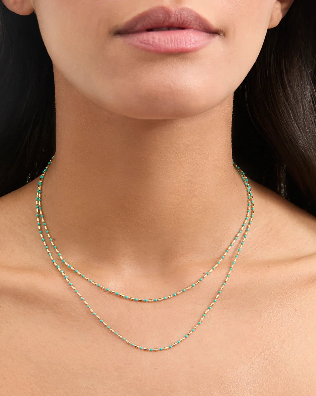 Enamel Bead Chain Necklace
