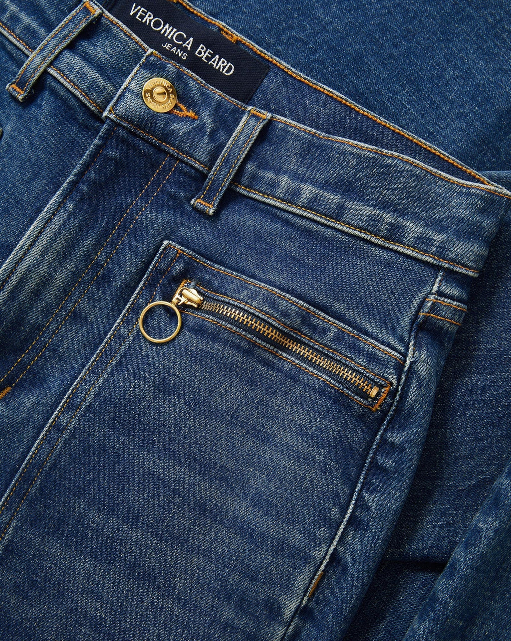 Beverly Patch-Pocket Skinny-Flare Jean