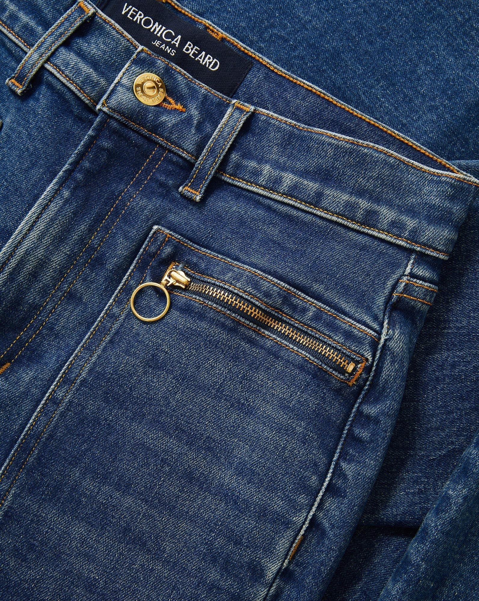 Beverly Patch-Pocket Skinny-Flare Jean