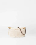 Shearling and Gold Metallic Leather Crosby Convertible Crossbody