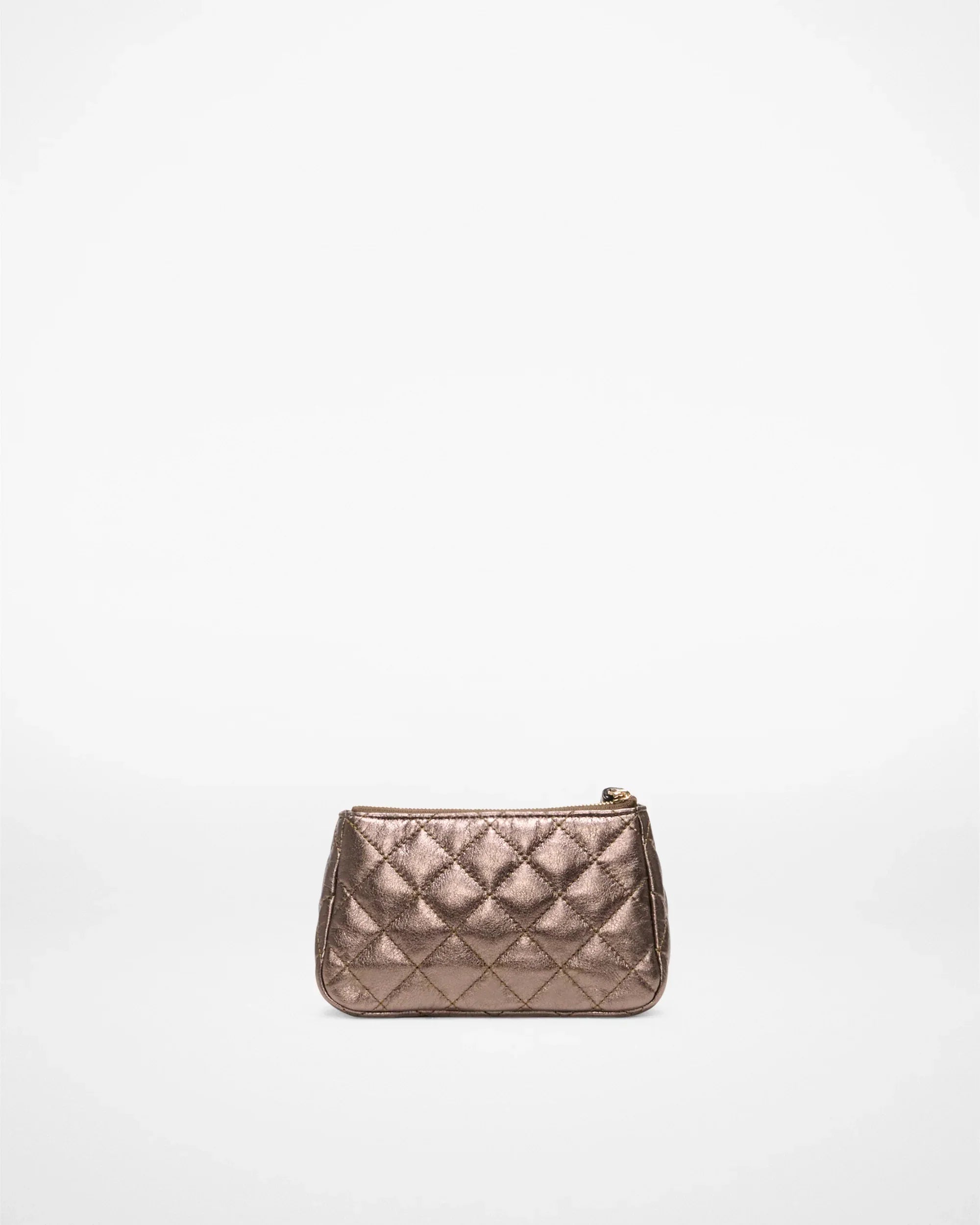 Espresso Metallic Leather Small Luna Cosmetic