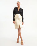 Maxine Leather Midi Skirt