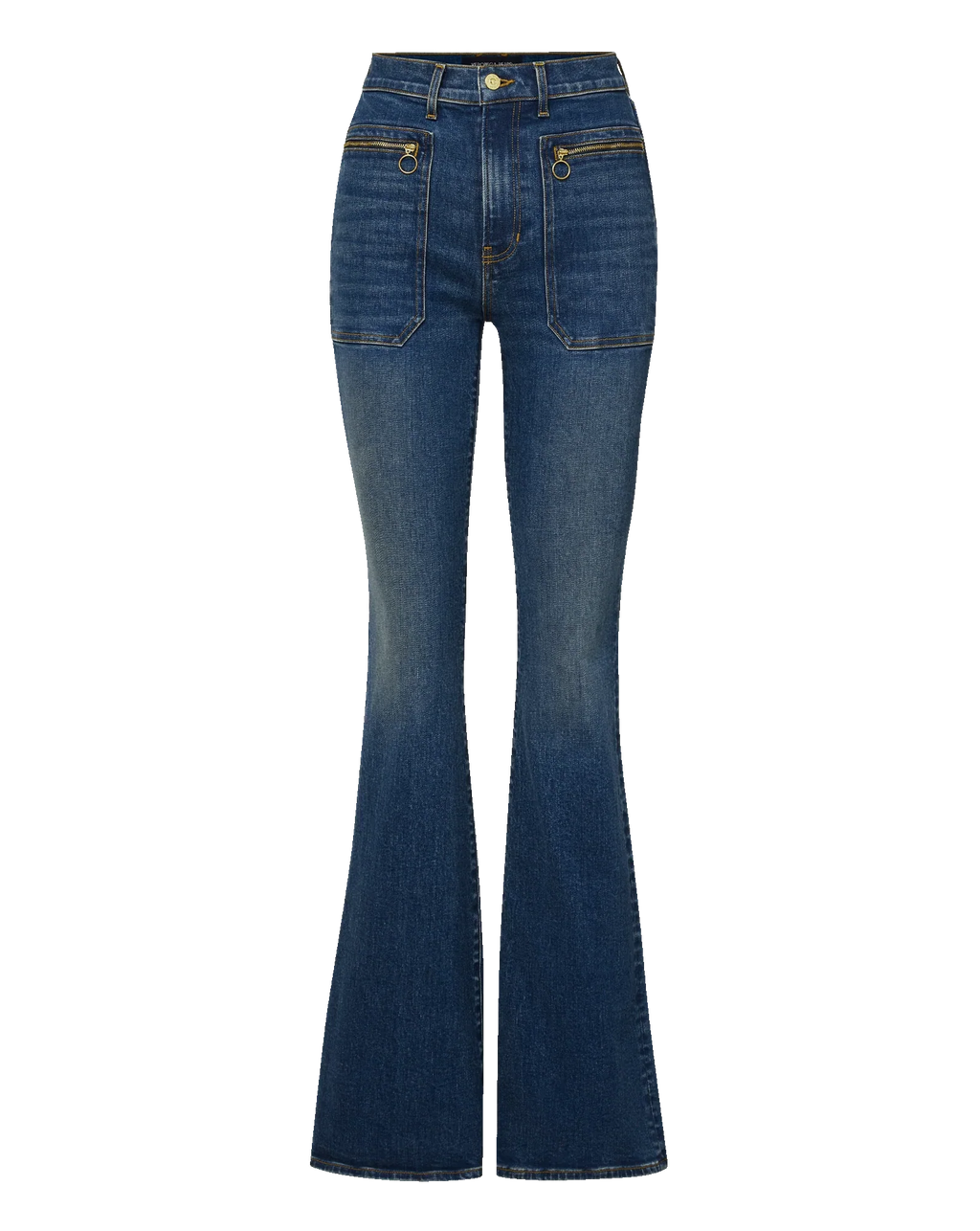 Beverly Patch-Pocket Skinny-Flare Jean