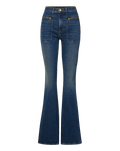 Beverly Patch-Pocket Skinny-Flare Jean