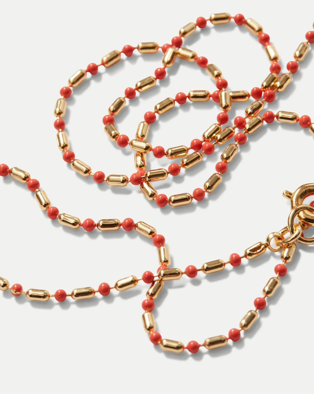 Long Enamel Bead Chain Necklace