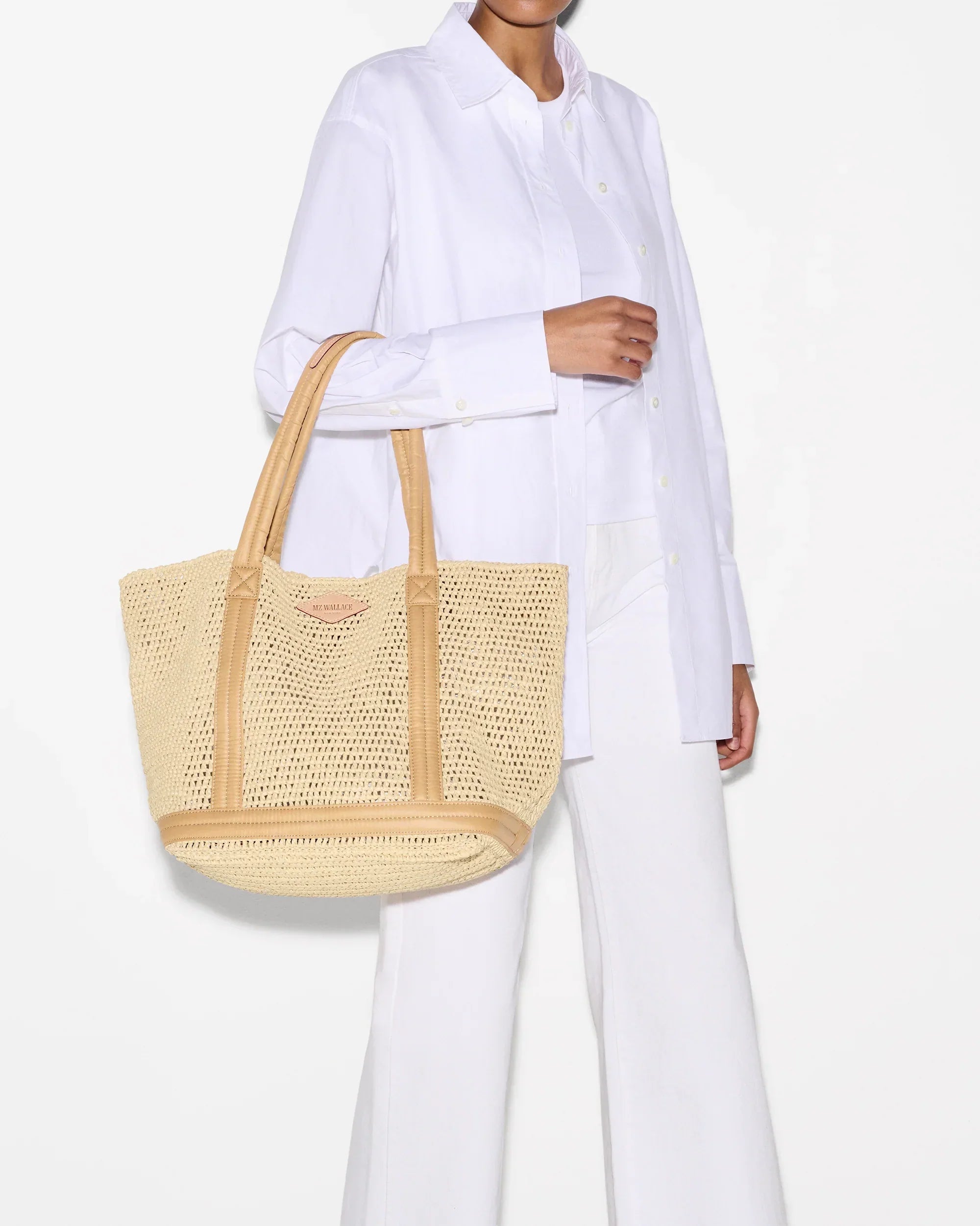 Crochet/Camel Medium Crochet Tote