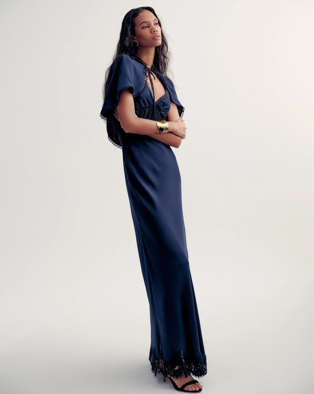 Muriel Lace-Trim Maxi Dress