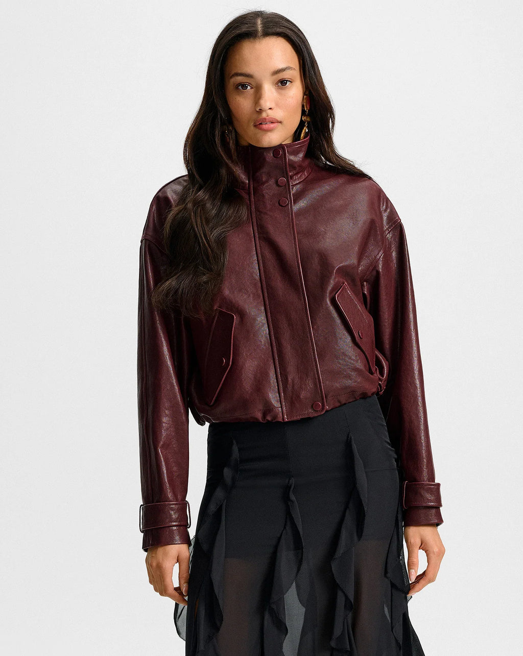 Bateman Cropped Leather Jacket